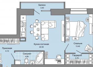 Продаю двухкомнатную квартиру, 51 м2, Пермский край