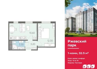 1-комнатная квартира на продажу, 32.5 м2, Ленинградская область