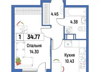 Продаю 1-комнатную квартиру, 34.8 м2, Мурино, ЖК Урбанист