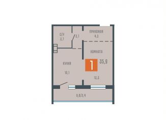 Продажа 1-комнатной квартиры, 35.9 м2, Курган, Западный район