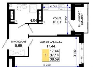 Продается 1-ком. квартира, 38.6 м2, Ростовская область