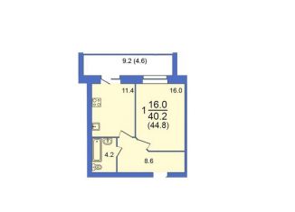 Продаю 1-комнатную квартиру, 44.8 м2, Вологодская область