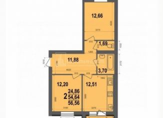 2-комнатная квартира на продажу, 56.6 м2, Ковров