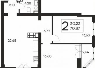 Продажа двухкомнатной квартиры, 70.9 м2, Ялта