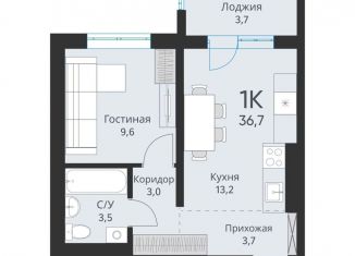 Продаю 1-комнатную квартиру, 34.9 м2, Новосибирская область, Большая улица, 23