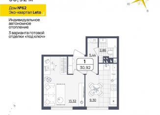Продам 1-комнатную квартиру, 30.9 м2, Ульяновск, Камышинская улица, 121