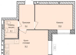 Продажа 1-комнатной квартиры, 44.4 м2, село Первомайский