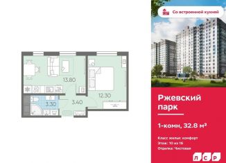 Продажа 1-комнатной квартиры, 32.8 м2, Ленинградская область