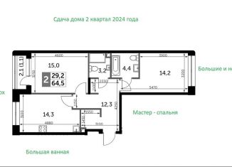Продажа двухкомнатной квартиры, 64 м2, Москва, метро Шелепиха, Шелепихинская набережная, 40к2