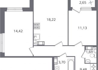 Продажа двухкомнатной квартиры, 60 м2, Санкт-Петербург, муниципальный округ Финляндский