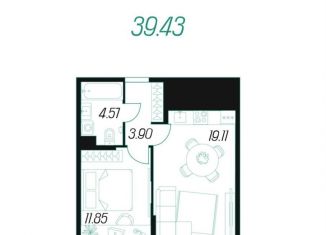 Продажа однокомнатной квартиры, 39.4 м2, Тула, Привокзальный территориальный округ
