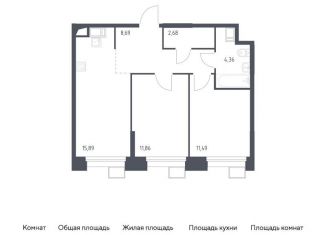 Продам 2-комнатную квартиру, 55 м2, Москва, многофункциональный комплекс Тропарево Парк, к2.2