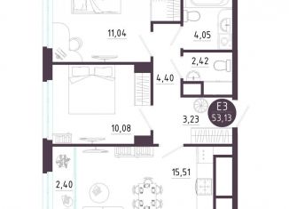 Продам 2-комнатную квартиру, 53.1 м2, Рязань