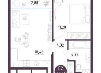 Продаю однокомнатную квартиру, 41.6 м2, Рязань, Железнодорожный район