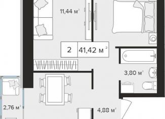 Продаю двухкомнатную квартиру, 41.4 м2, Тульская область
