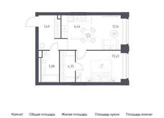 Продается 1-комнатная квартира, 48.9 м2, Москва, жилой комплекс Нова, к1, район Раменки