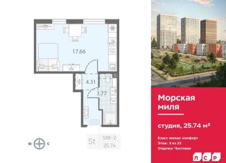 Продается квартира студия, 25.7 м2, Санкт-Петербург, метро Ленинский проспект