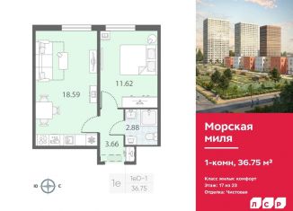 Продается 1-ком. квартира, 36.8 м2, Санкт-Петербург, метро Проспект Ветеранов
