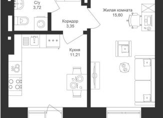 Продам 1-комнатную квартиру, 36.2 м2, Татарстан