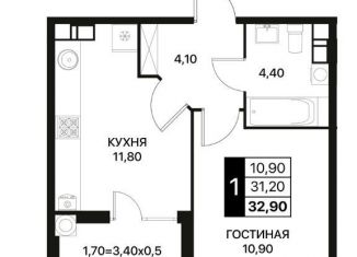 Продается однокомнатная квартира, 32.9 м2, Ростов-на-Дону