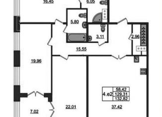 3-комнатная квартира на продажу, 129.5 м2, Санкт-Петербург, Петровский проспект, 28к2, ЖК Гранд Вью