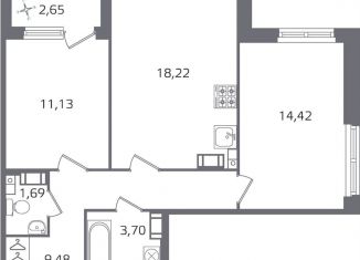 Продажа 2-комнатной квартиры, 60 м2, Санкт-Петербург, муниципальный округ Финляндский