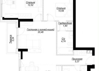 Двухкомнатная квартира на продажу, 72 м2, Москва, 1-й Сетуньский проезд, вл10, ЗАО