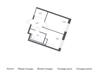 Продажа однокомнатной квартиры, 33.3 м2, деревня Лаголово
