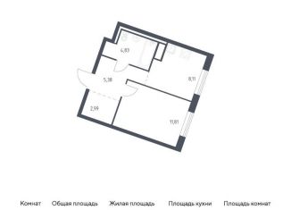 Продаю однокомнатную квартиру, 33.1 м2, Ленинградская область