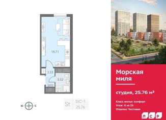 Продажа квартиры студии, 25.8 м2, Санкт-Петербург, муниципальный округ Юго-Запад