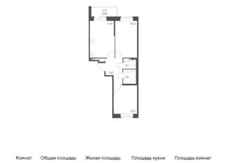 Двухкомнатная квартира на продажу, 48.7 м2, Санкт-Петербург, жилой комплекс Новое Колпино, к39