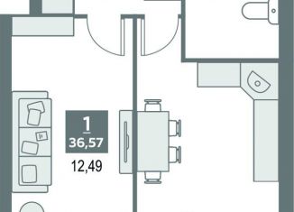 Продается 1-комнатная квартира, 36.6 м2, Кировская область, улица Рудницкого, 14