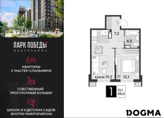1-комнатная квартира на продажу, 44 м2, Краснодар, Прикубанский округ