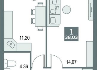 Продаю однокомнатную квартиру, 38 м2, Кировская область, улица Рудницкого, 14