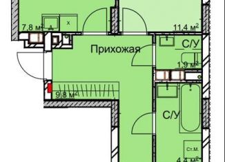 Продается 2-комнатная квартира, 59.6 м2, Нижний Новгород, микрорайон Станкозавод