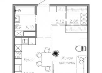 Продам 1-комнатную квартиру, 43.6 м2, Хабаровский край