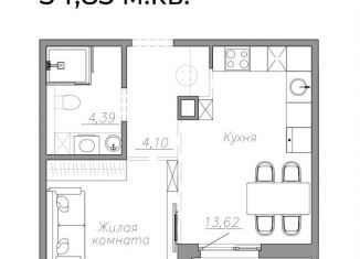 1-комнатная квартира на продажу, 34.8 м2, Хабаровский край