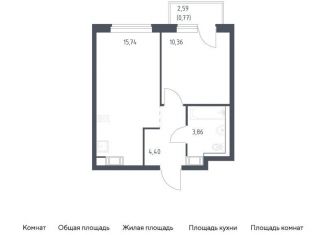Продажа однокомнатной квартиры, 35.1 м2, Виллозское городское поселение
