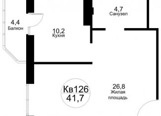 Продается 1-комнатная квартира, 41.6 м2, рабочий посёлок Тучково, Москворецкая улица, 2к1