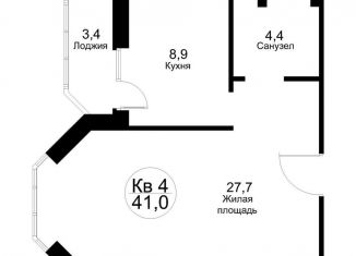 Продажа 1-комнатной квартиры, 41.2 м2, рабочий посёлок Тучково, Москворецкая улица, 2к1