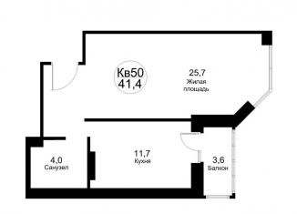 1-комнатная квартира на продажу, 41 м2, рабочий посёлок Тучково, Москворецкая улица, 2к1