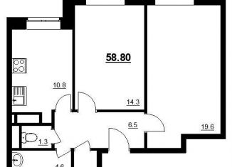 Продается 2-комнатная квартира, 58.8 м2, Звенигород, 3-й микрорайон, к7