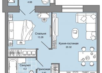 2-комнатная квартира на продажу, 44 м2, Кировская область, улица Дмитрия Козулева, 9