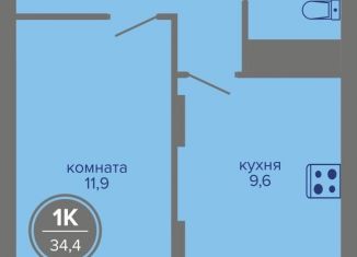 Продаю однокомнатную квартиру, 34.4 м2, Пермь, Индустриальный район, шоссе Космонавтов, 309А