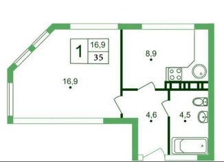 Продам 1-комнатную квартиру, 34.8 м2, Симферополь, Мраморная улица, 31, Железнодорожный район