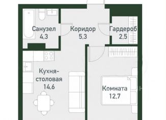 1-ком. квартира на продажу, 39.1 м2, Челябинская область, Спортивная улица, 14