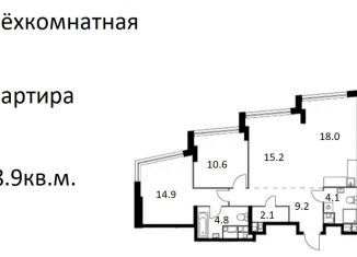 Продам 3-комнатную квартиру, 78.9 м2, Москва