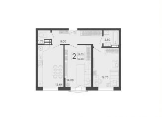 Продажа 2-комнатной квартиры, 53.9 м2, Сочи