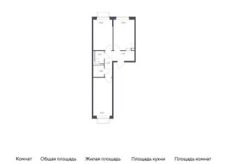 2-комнатная квартира на продажу, 56.7 м2, посёлок Мирный, жилой комплекс Томилино Парк, к6.1