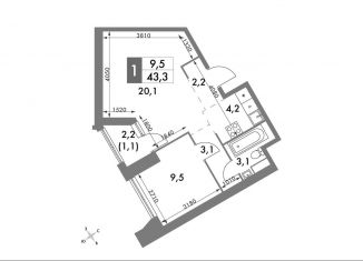 Продается однокомнатная квартира, 43.3 м2, Москва, ЮЗАО, улица Академика Волгина, 2с3